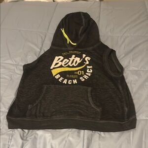 Zumba Black Sleeveless Hoodie with Yellow Accents Preowned good condition